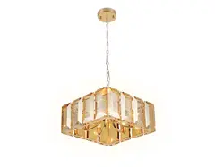 Подвесная люстра с хрусталем TR5149 GD/TI золото/янтарь E14/6 max 40W 500*500*1000