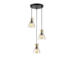 Светильник подвесной TR3405/3 BK/FGD/TI черный/золото/янтарь E27/3 max 60W D345*1000