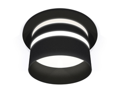 Комплект встраиваемого светильника с акрилом XC6513062 SBK/FR черный песок/белый матовый MR16 GU5.3 (C6513, N6236)