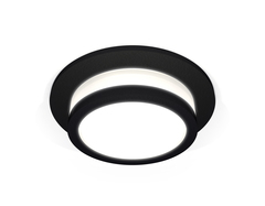 Комплект встраиваемого светильника с акрилом XC6513060 SBK/FR черный песок/белый матовый MR16 GU5.3 (C6513, N6221)