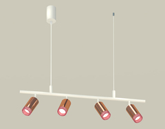 Комплект подвесного поворотного светильника с композитным хрусталем XB9001350/4 SWH/PPG/PI белый песок/золото розовое полированное/розовый MR16 GU5.3 (С9001, С6326, N6152)