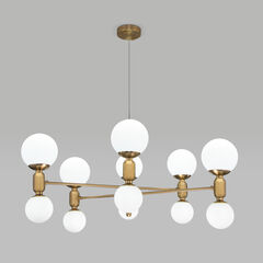 Умная подвесная люстра с плафонами 30182 латунь