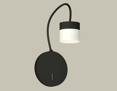 Комплект настенного светильника с выключателем  и акрилом XB9596204 SBK/FR черный песок/белый матовый GX53  (C9596, N8402)