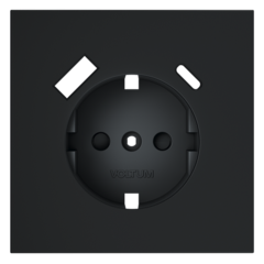 VLS001007 Накладка для розетки с заземлением и защитными шторками, с USB A+C, S70 (графит). (ТМ Maytoni)