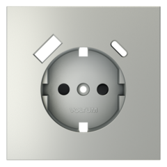 VLS001005 Накладка для розетки с заземлением и защитными шторками, с USB A+C, S70 (сталь). (ТМ Maytoni)