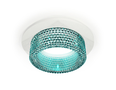 Комплект встраиваемого светильника с композитным хрусталем XC6512043 SWH/BL белый песок/голубой MR16 GU5.3 (C6512, N6153)