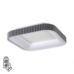 7769/56L AVRA LED SN Светильник металл/белый/серый LED 56Вт+14Вт 3000-6000K 500х500 IP43 пульт ДУ+подсветка SHARMEL