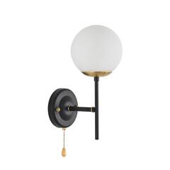 8375/1W MODERNI LN черный/латунь/белый, металл/стекло Бра E27 60W 220V ELRONA