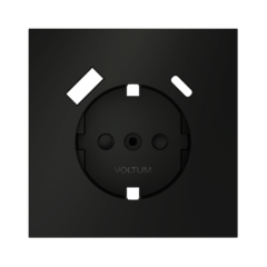 VLS001008 Накладка для розетки с заземлением и защитными шторками, с USB A+C, S70 (черный матовый). (ТМ Maytoni)