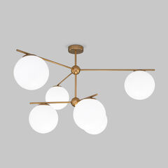 Умный потолочный светильник со стеклянными плафонами 60147/6 латунь