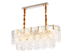 Подвесная люстра с хрусталем TR5389/12 GD/FR золото/белый матовый E27*12 max 40W 850*300*320