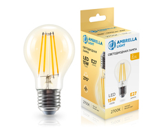 Лампа светодиодная Filament 601513 LED A60 15W E27 2700K 220-240V