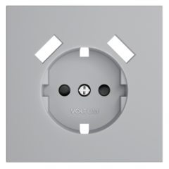 VLS000916 Накладка для розетки с заземлением и защитными шторками, с USB A+A, S70 (серый). (ТМ Maytoni)