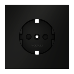 VLS000708 Накладка для розетки с заземлением и защитными шторками, S70 (черный матовый). (ТМ Maytoni)
