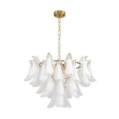 8385/9 NEOCLASSI LN золото/белый, металл/стекло Люстра E14 9*40W 220V PLUME