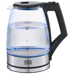 Чайник HomeStar HS-1004 (1,8 л), стекло, пластик, черный