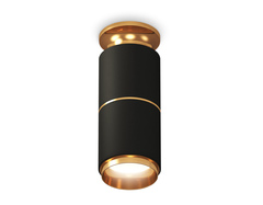 Комплект накладного светильника XS6302240 SBK/PYG черный песок/золото желтое полированное MR16 GU5.3 (N6905, C6302, A2062, N6124)