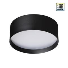 359599 OVER NT25 394 черный Светильник накладной светодиодный с переключ. цв. температуры IP20 LED 24W 220-240V 3000К\4000К\6000К ORBIS
