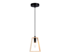Подвесной светильник в стиле лофт TR80497 BK/LW черный/светлое дерево E14 max 60W D150*1000