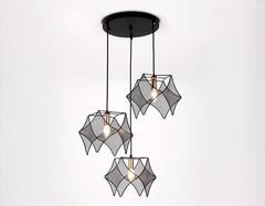 Подвесной светильник в стиле лофт TR8427/3 BK/GD черный/золото E14/3 max 40W D510*1000