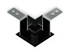 Коннектор угловой для встраиваемого шинопровода под ГКЛ 12,6мм Magnetic 220V GL1040 BK черный 80*80*47 (соединители в комплекте)