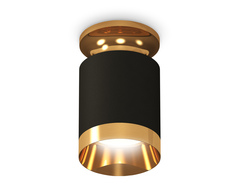 Комплект накладного светильника XS6302160 SBK/PYG черный песок/золото желтое полированное MR16 GU5.3 (N6905, C6302, N6134)