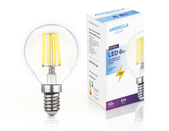 Светодиодная лампа Filament LED G45-F 6W E14 4200K (60W)
