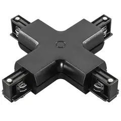 504147 Соединитель трековый трехфазный BARRA X-образный ЧЕРНЫЙ Lightstar