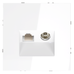 VLS060701 Розетка телевизионная встраиваемая VOLTUM S70 TV+RJ45 кат. 6, (белый глянцевый). (ТМ Maytoni)