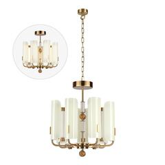 5467/35L MODERN ODL_EX26 белый/коричневый/античная бронза/металл/стекло/декор металл Люстра LED x 35W (5W*7) 3000K LION