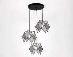 Подвесной светильник в стиле лофт TR8427/3 BK/GD черный/золото E14/3 max 40W D510*1000