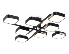 Светильник светодиодный подвесной FL4890/8 BK/WD черный/дерево 144W 3000-6000K 960*960*160(без ПДУ)