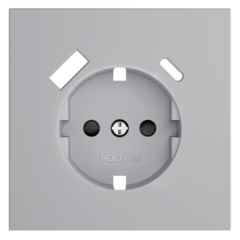 VLS001016 Накладка для розетки с заземлением и защитными шторками, с USB A+C, S70 (серый). (ТМ Maytoni)