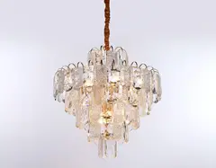 Подвесная люстра с хрусталем TR5233/12 SGD/CL/FR золото/прозрачный/белый матовый E27*12 max 40W D600*610