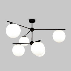 Умный потолочный светильник со стеклянными плафонами 60147/6 черный