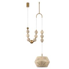 5444/1C PENDANT ODL_EX26 бежевый/античная бронза/металл/керамика Подвес с держателем E27 1*40W KARELIA