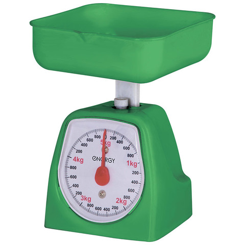 Весы кухонные механические ENERGY EN-406МК,  зелёные (0-5 кг) квадратные