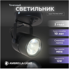 Накладной поворотный светильник с выключателем TA102 BK черный GU10 D80*130*D60