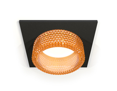 Комплект встраиваемого светильника с композитным хрусталем XC6521044 SBK/CF черный песок/голубой MR16 GU5.3 (C6521, N6154)