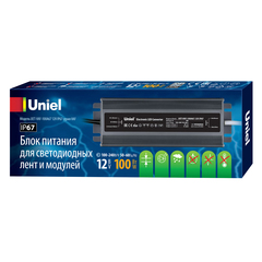 UET-VAF-100A67 12V IP67 Блок питания ультратонкий, 100Вт. Металлический корпус. TM Uniel