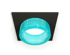 Комплект встраиваемого светильника с композитным хрусталем XC6521043 SBK/BL черный песок/голубой MR16 GU5.3 (C6521, N6153)