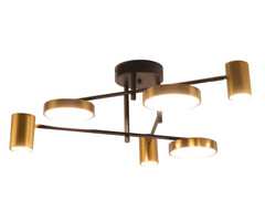07645-6D,19(20) Люстра диммируемая Рапис черный/бронза w66*63 Led 3*12W+3*16W (3000-6000K) с пультом ДУ