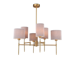 Светильник на штанге LH72381/6 BS/GR латунь/серый E14*6 max 40W D690*705