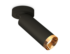 Комплект накладного поворотного светильника XM6343204 SBK/PYG черный песок/золото желтое полированное MR16 GU5.3  (A2229, C6343, N6134)