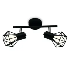 Настенно-потолочный спот в стиле лофт TR8621/2 BK/CH черный/хром E27*2 max 40W 260*91*175 (Уценка по качеству)