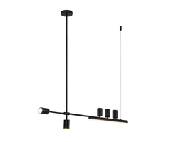 07618-120,19 Люстра Рия черный L120 h116/86/46 GU10 5*5W+Led 12W (4000K) (лампы в комплекте)