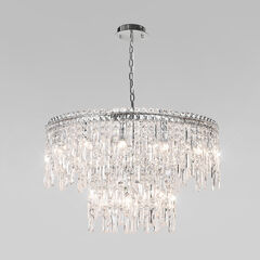 Умная подвесная люстра с прозрачным хрусталем 60160 хром