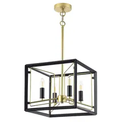 713447 Люстра REGOLO 4х40W E14 ЧЕРНЫЙ МАТОВЫЙ/ЗОЛОТО Lightstar