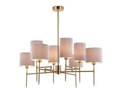 Светильник на штанге LH72383/8 BS/GR латунь/серый E14*8 max 40W D810*705