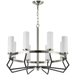 723085 Люстра FLUME 8х40W E14 ЧЕРНЫЙ МАТОВЫЙ/НИКЕЛЬ Lightstar